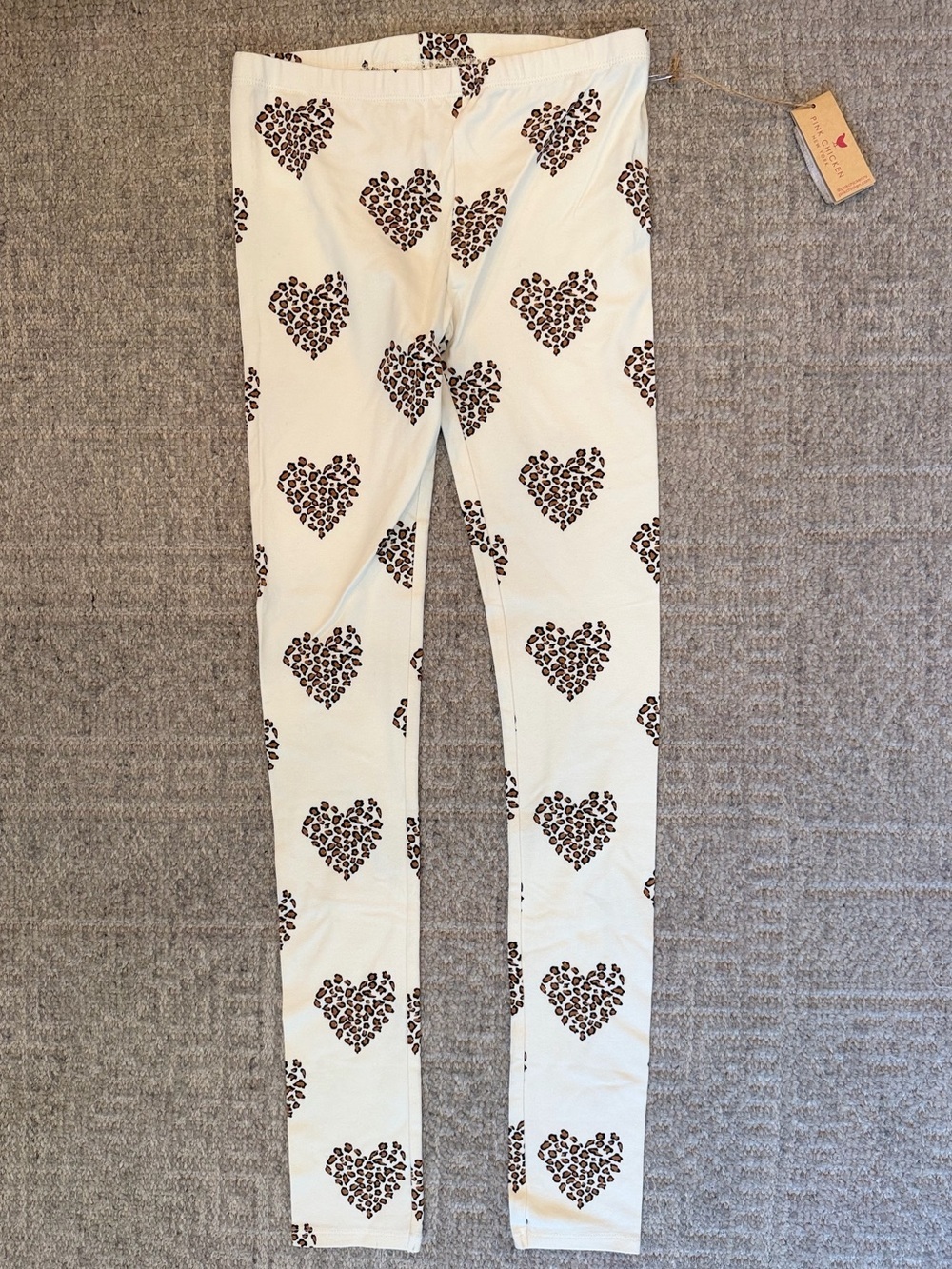 NWT Pink Chicken Heart Leopard Leggings size 14